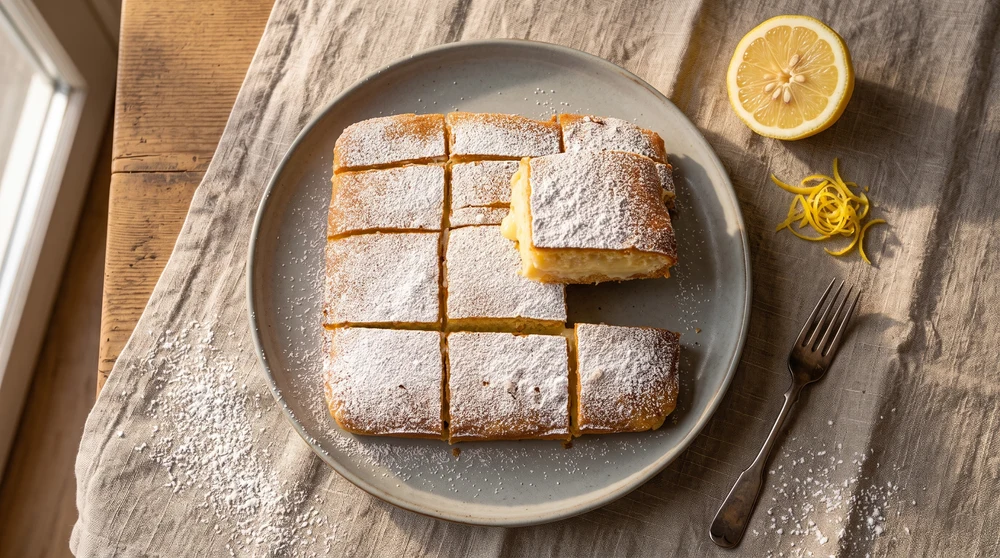 Layered Lemon Custard Cake